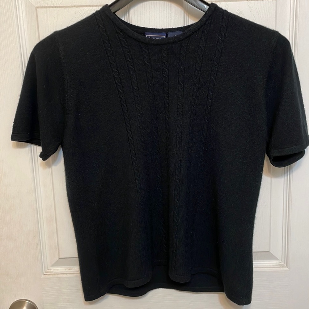 Laura Scott 100% Acrylic Black T-shirt Size Large